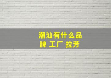 潮汕有什么品牌 工厂 拉芳